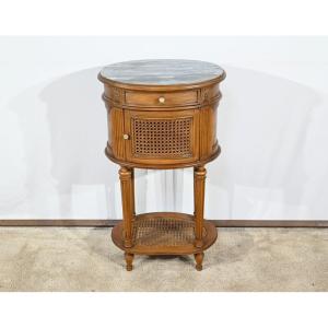 Small Beech Drum Table, Louis XVI Style – 1920