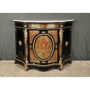 Boulle Buffet In Blackened Pear Wood, Napoleon III Period – Mid-19th Century