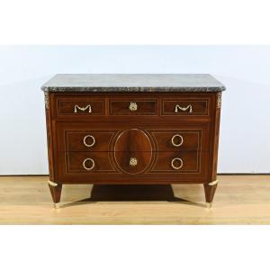 Rare Commode En Acajou, époque Louis XVI – 2ème Partie XVIIIe