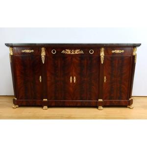 Mahogany Burl Sideboard, Return From Egypt Style – Early 20th Century