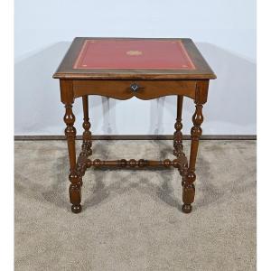 Petite Table En Noyer Massif, Style Louis XIII / Louis XIV – Début XIXe