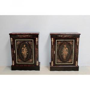 Pair Of Napoleon III Inlaid Furniture Nineteenth