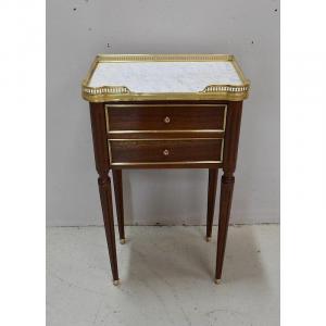  Petite Table Chiffonnière En Acajou Massif, Style Louis XVI - Début XXe 