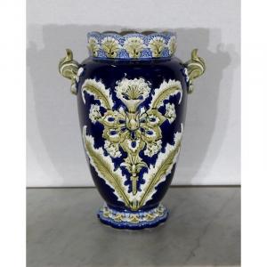 Important Earthenware Vase, Earthenware De Fives Lille - Early Twentieth