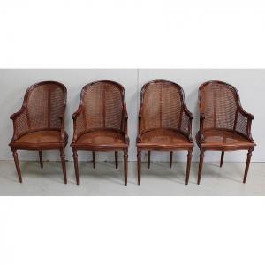 Suite Of Mahogany Armchairs, Louis XVI Style - Early Twentieth