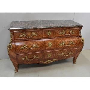Important Tomb Commode In Rosewood, Louis XIV Style - Mid 20th Century