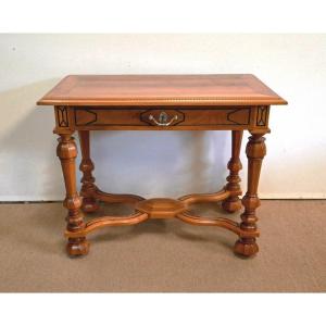 Table In Solid Walnut, Louis XIV Style - Late Nineteenth