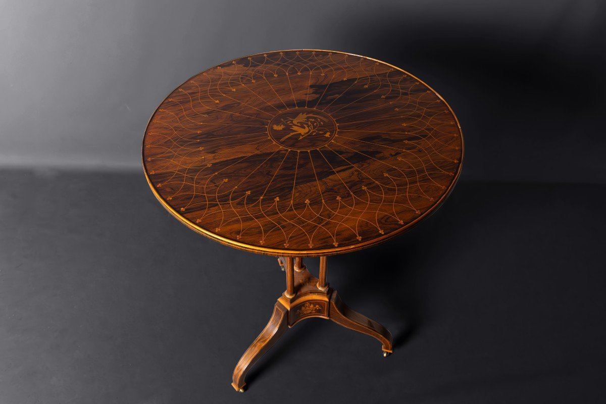 Charles X Neo-gothic Pedestal Table-photo-3