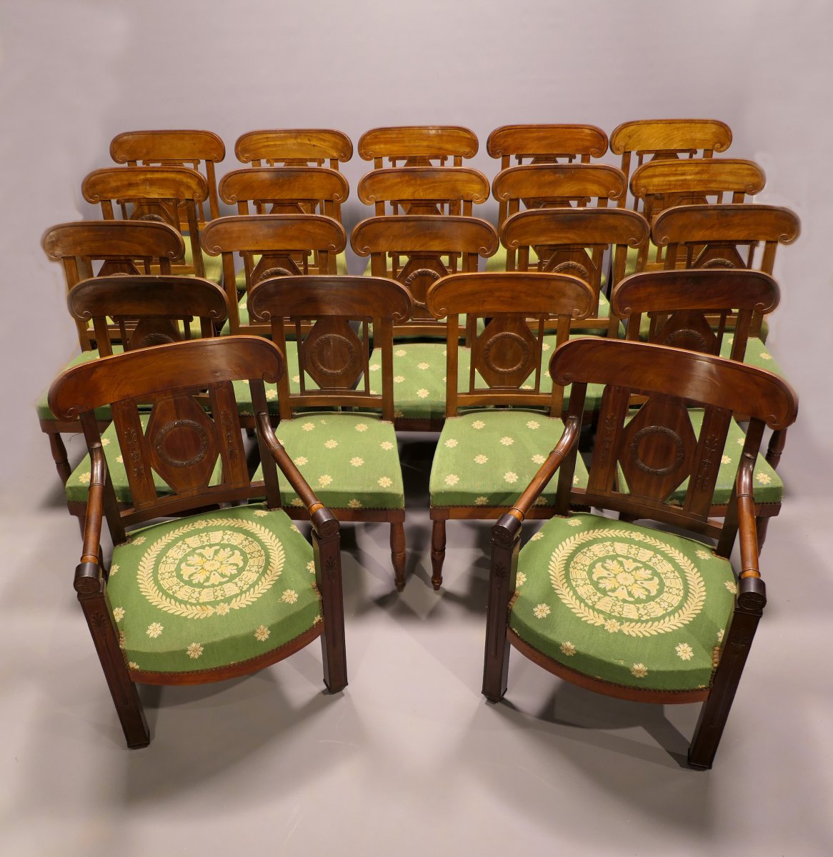 19 Chairs And 2 Armchairs