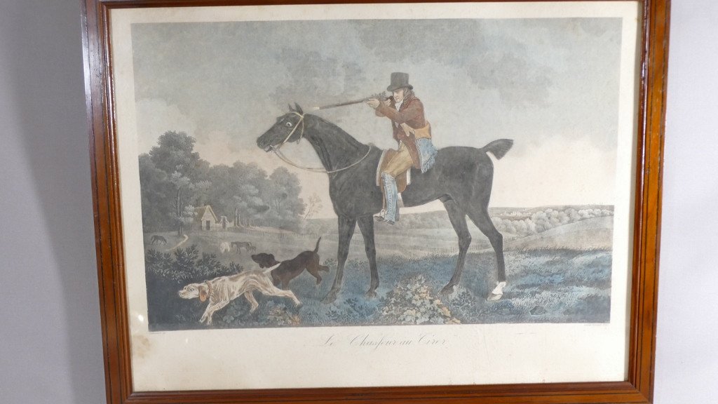 Le Chasseur Au Tiré, Engraving After Carle Vernet By Debucourt, Early 19th Century-photo-2