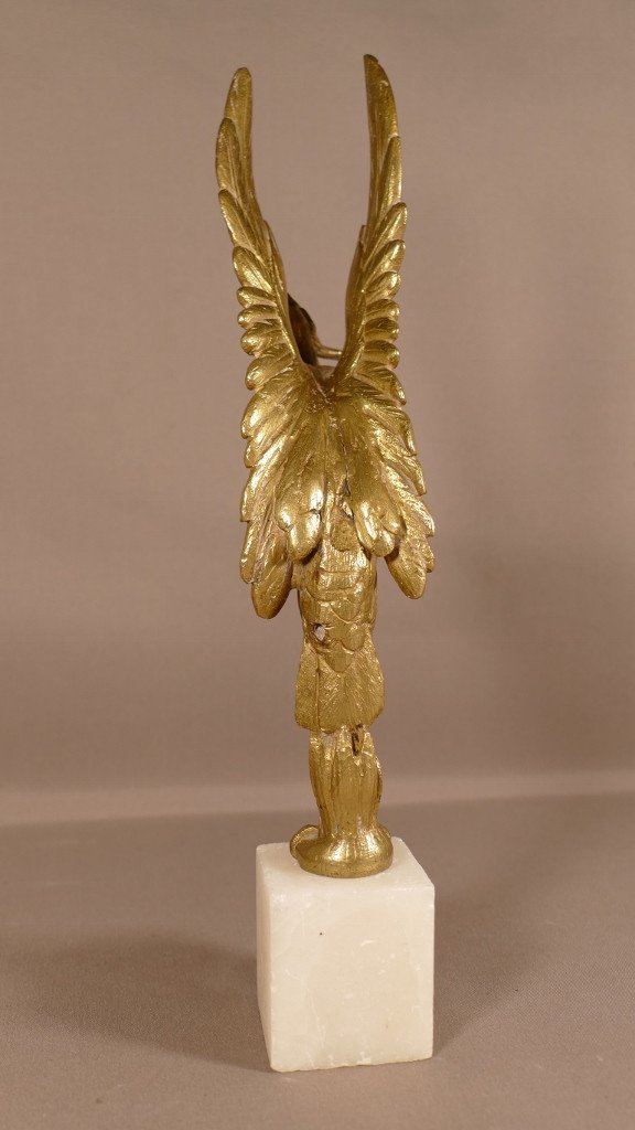 Heron After Auguste Cain, Animal Bronze On Alabaster Base, XIX-photo-3