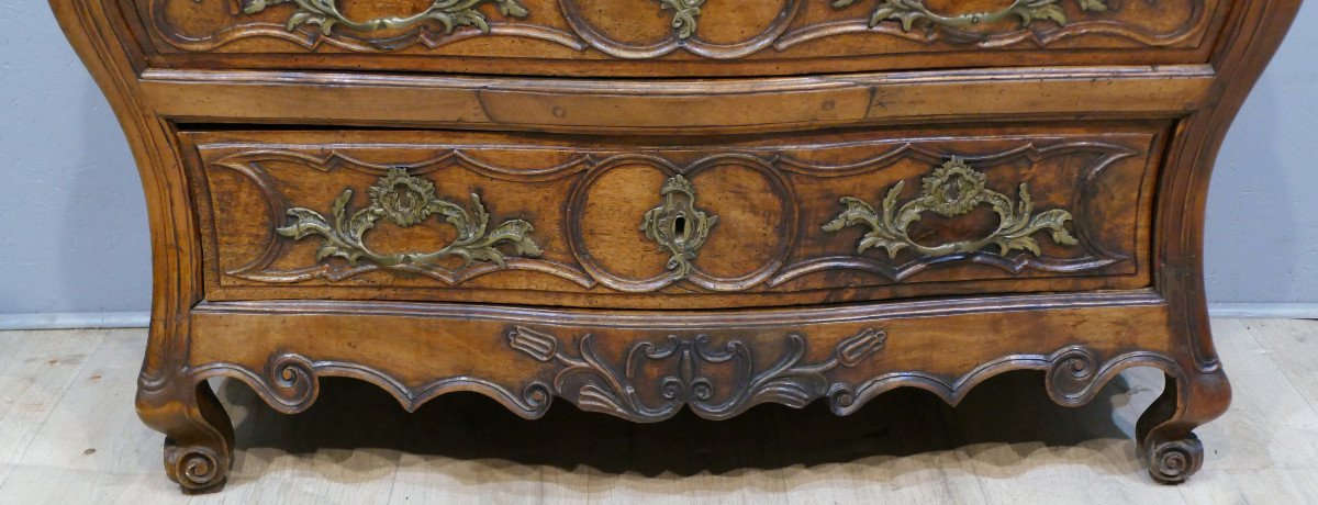 Bordelaise Chest Of Drawers In Solid Walnut, Louis XV Period, XVIIIth Century-photo-4