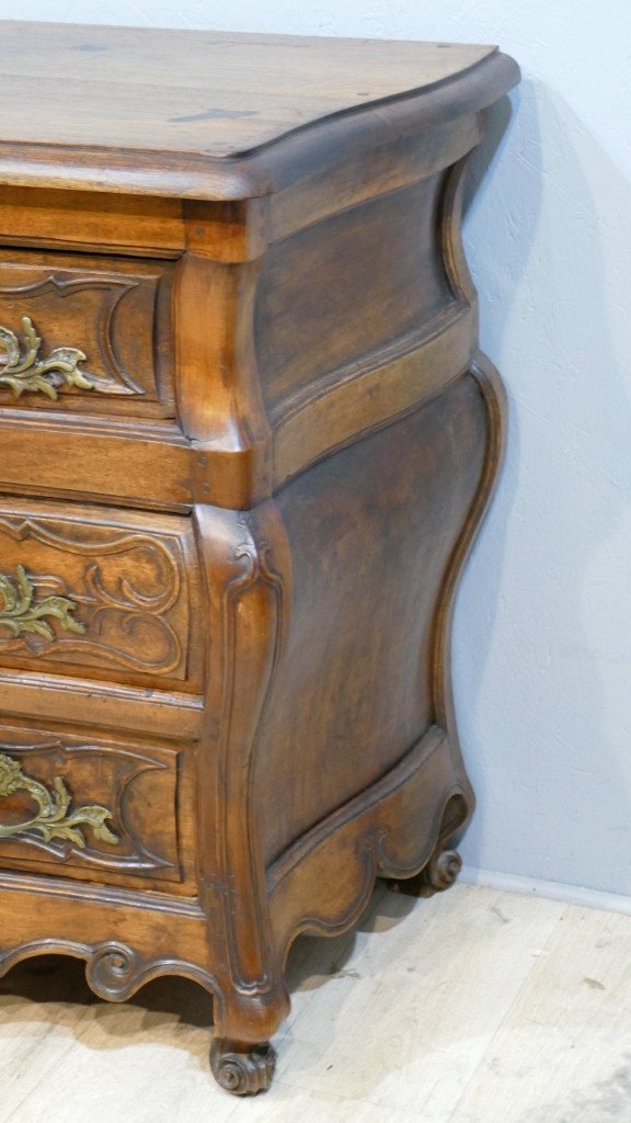 Bordelaise Chest Of Drawers In Solid Walnut, Louis XV Period, XVIIIth Century-photo-2