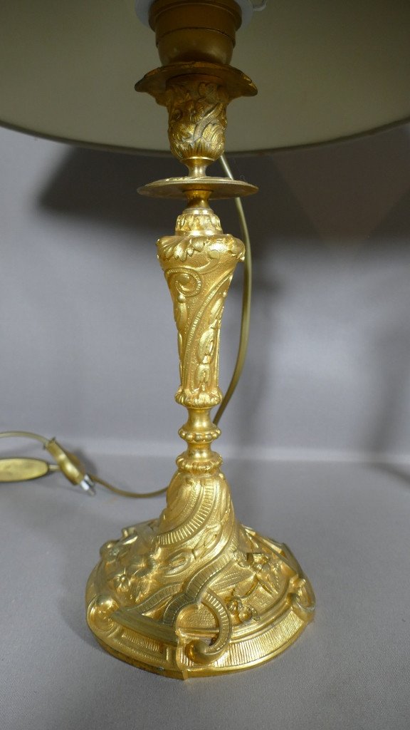 Pair Of Lamps, Candlesticks, Candlesticks In Gilt Bronze Napoleon III, End XIX-photo-1