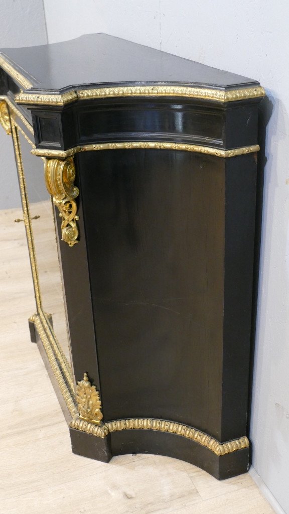 Support Cabinet Forming A Showcase In Black Wood And Gilt Bronze, Napoleon III-photo-8