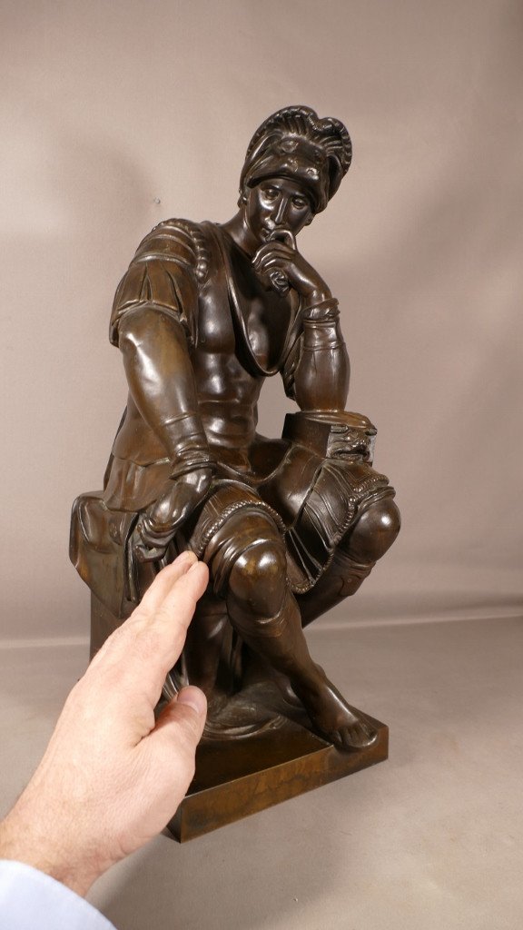 Laurent De Medici, Large Bronze Sculpture, Barbedienne And Collas, Napoleon III Period-photo-2