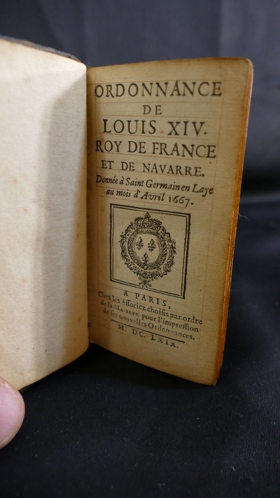 Code Louis, Small Book "ordinance Of Louis XIV, King Of France And Navarre" Dated 1669-photo-3