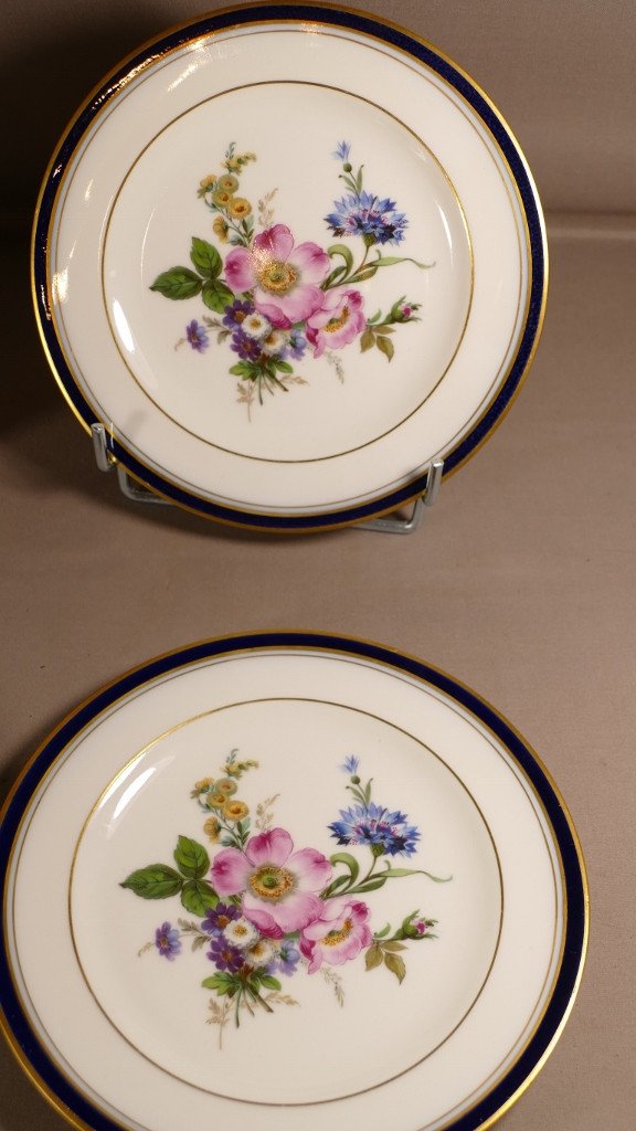 Haviland Bouquet Of Flowers, 6 Dessert Plates Early 20th Century-photo-4