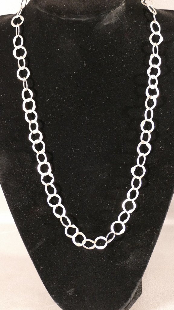 Collier Cha&icirc;ne Vintage En Argent Massif, &eacute;poque 1970-photo-2