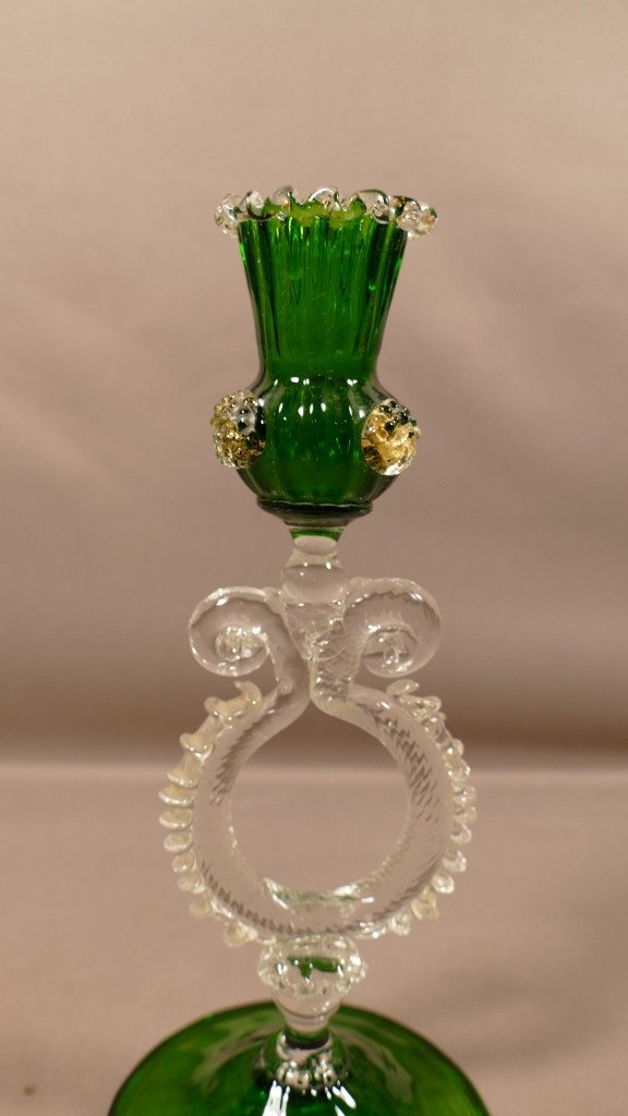 Venice Glass Candle Holder, Venetian, Murano-photo-2