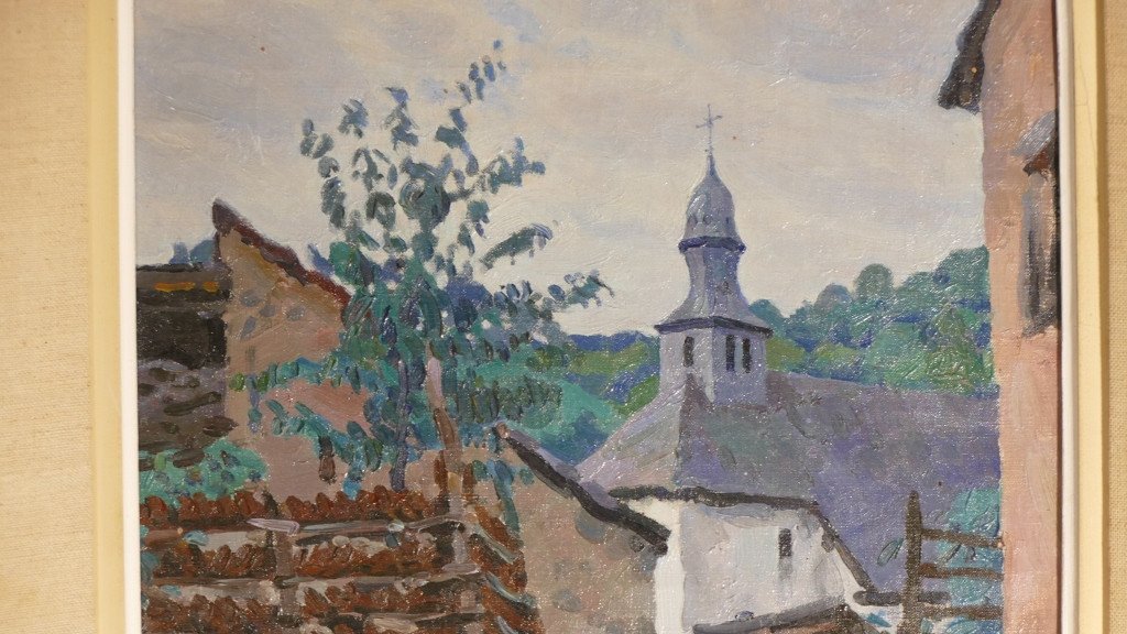 Henri Pailler (1876-1954) Ecole De Crozant, Tableau Intérieur De Ferme Vers 1910-photo-3