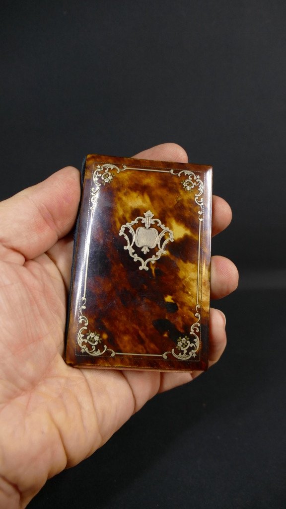 Napoleon III Ball Book In Tortoise Shell Inlaid With Silver, 19th Century-photo-3