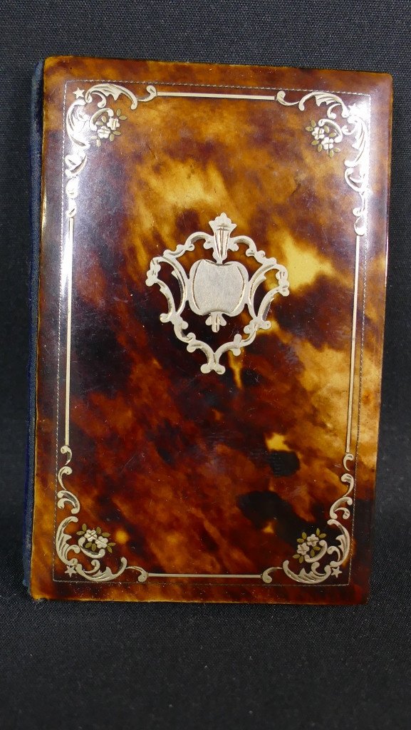 Napoleon III Ball Book In Tortoise Shell Inlaid With Silver, 19th Century