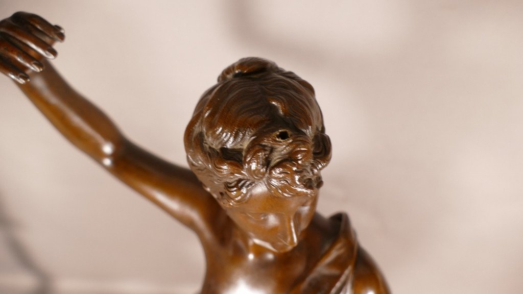 Diane Chasseresse Par Levasseur, Sculpture En Bronze Patiné, époque Fin XIX ème-photo-6