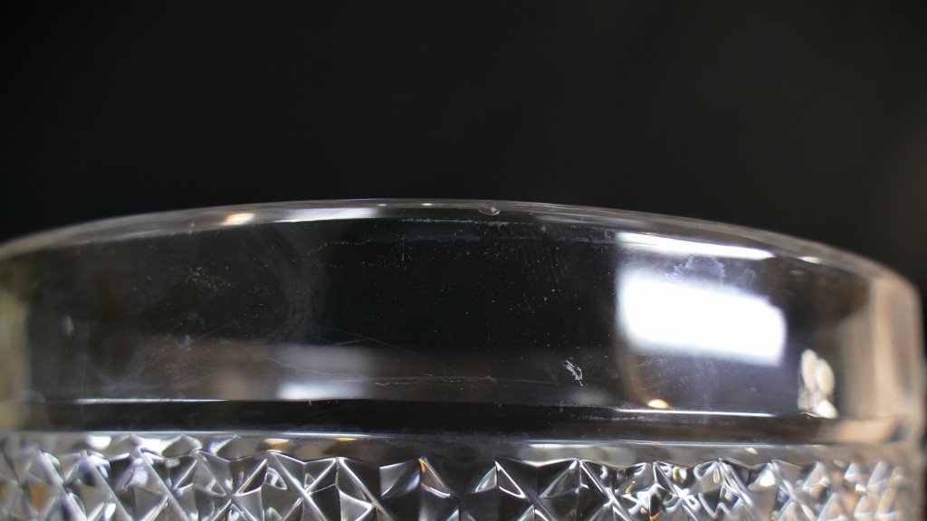 Diamond Cut Crystal Cup Vase, Bohemian Crystal Circa 1960-photo-4