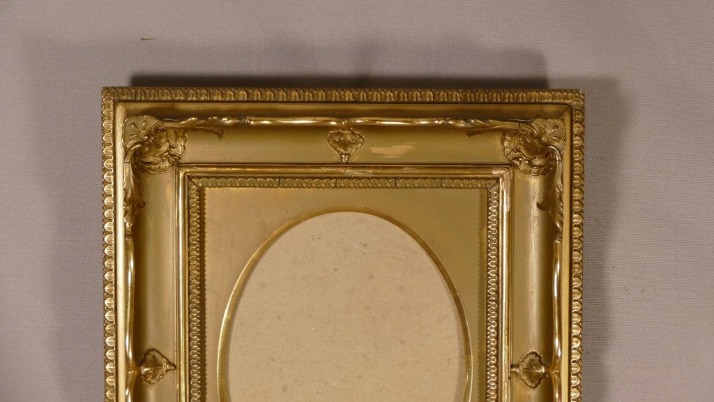 Louis XV Style Frame In Wood And Golden Stucco, Late 19th Century-photo-2