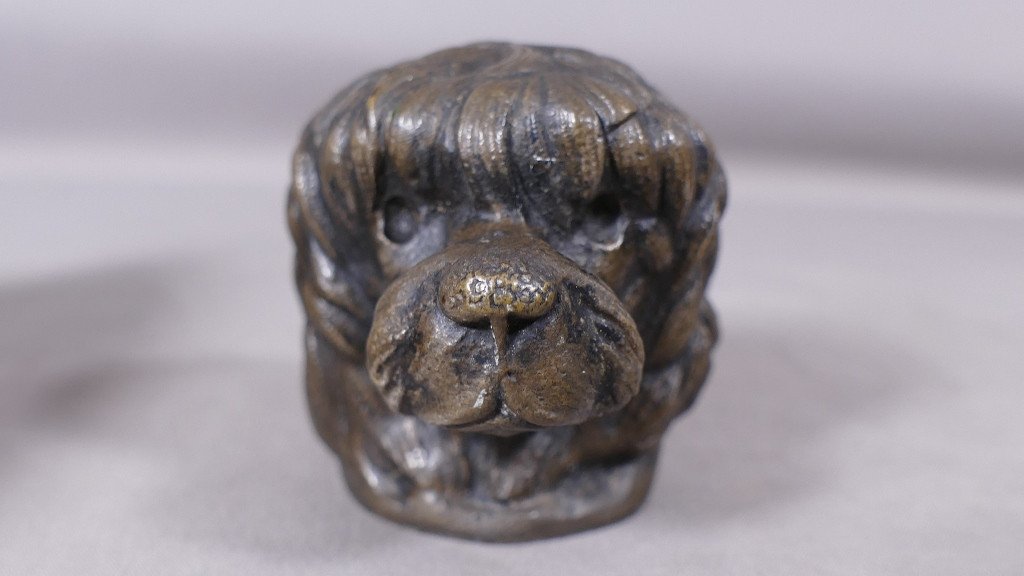 Henri Auguste Payen, Automobile Mascot, The Dog In Silver Bronze, Early 20th Century-photo-3