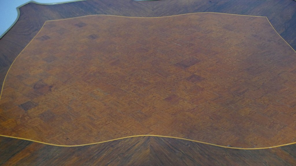 Louis XV Style Flying Living Room Table In Rosewood Curling And Rosewood, Late 19th Century-photo-5