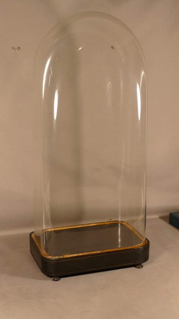 Large Napoleon Bridal Globe Or Pendulum In Glass And Blackened Wood, 19th Century-photo-3