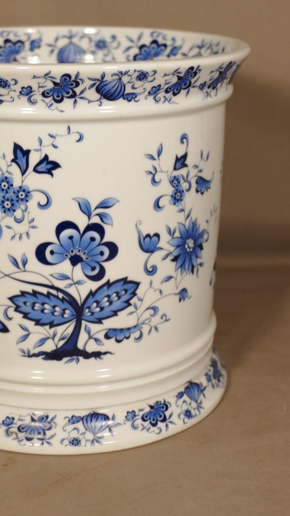 Raynaud Limoges, White And Blue Porcelain Planter-photo-4