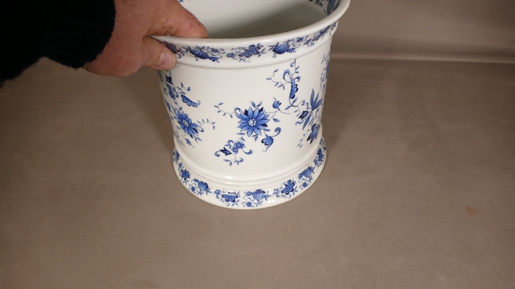 Raynaud Limoges, White And Blue Porcelain Planter-photo-4