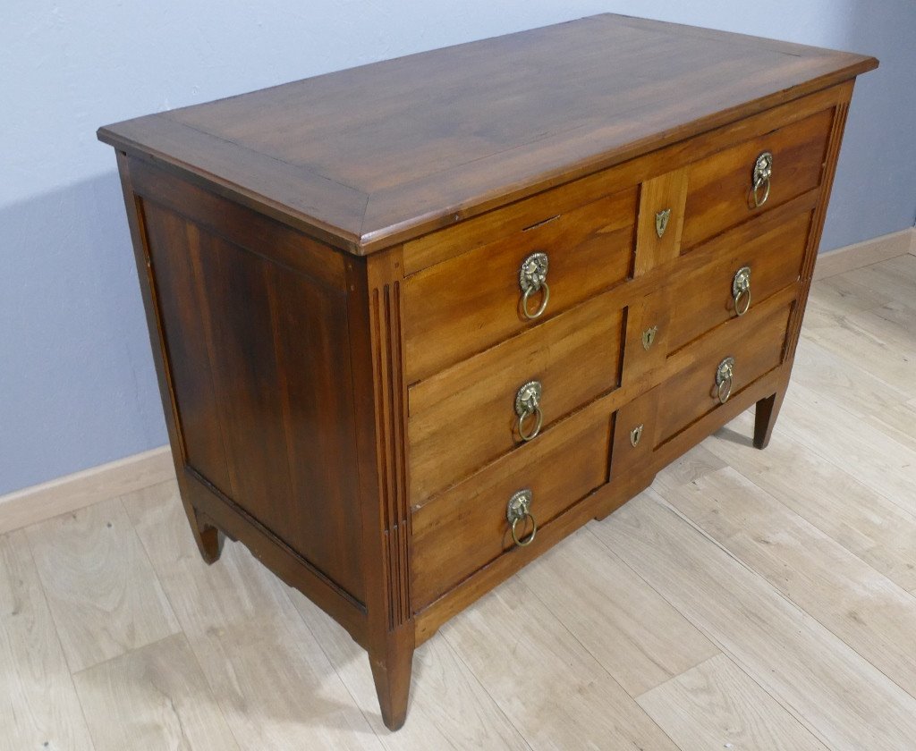 Louis XVI Provincial Commode In Walnut, 18th Century Period-photo-2