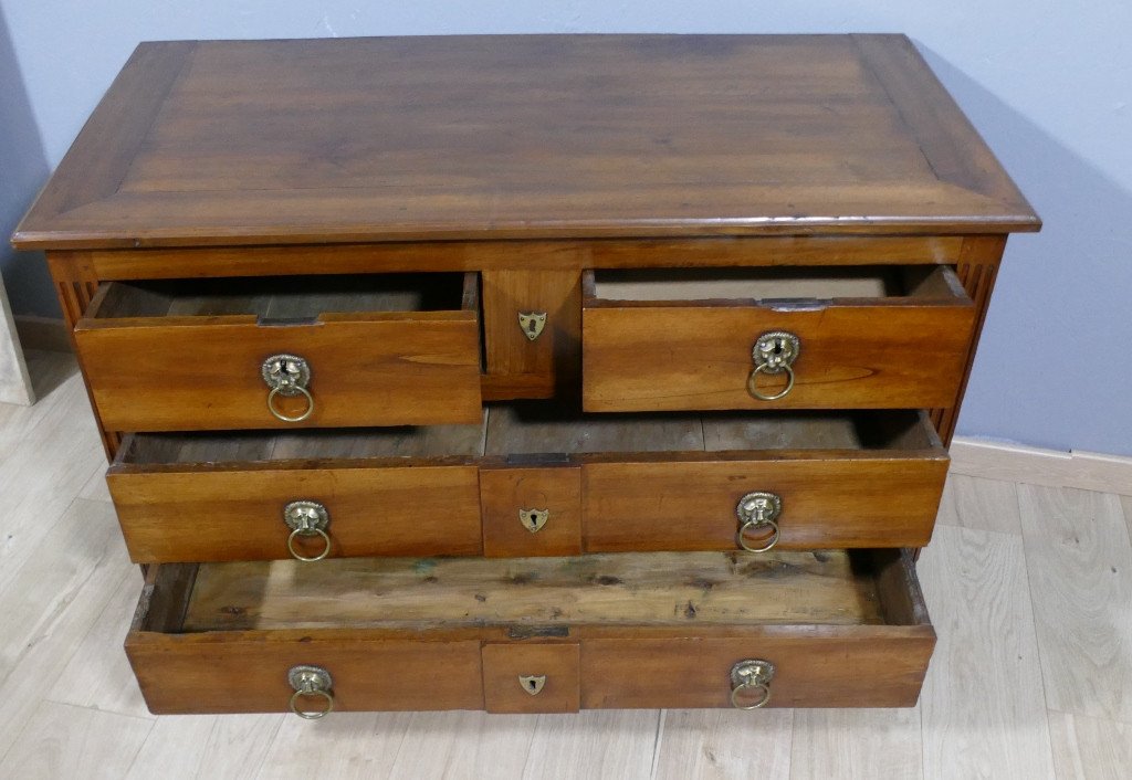 Louis XVI Provincial Commode In Walnut, 18th Century Period-photo-3