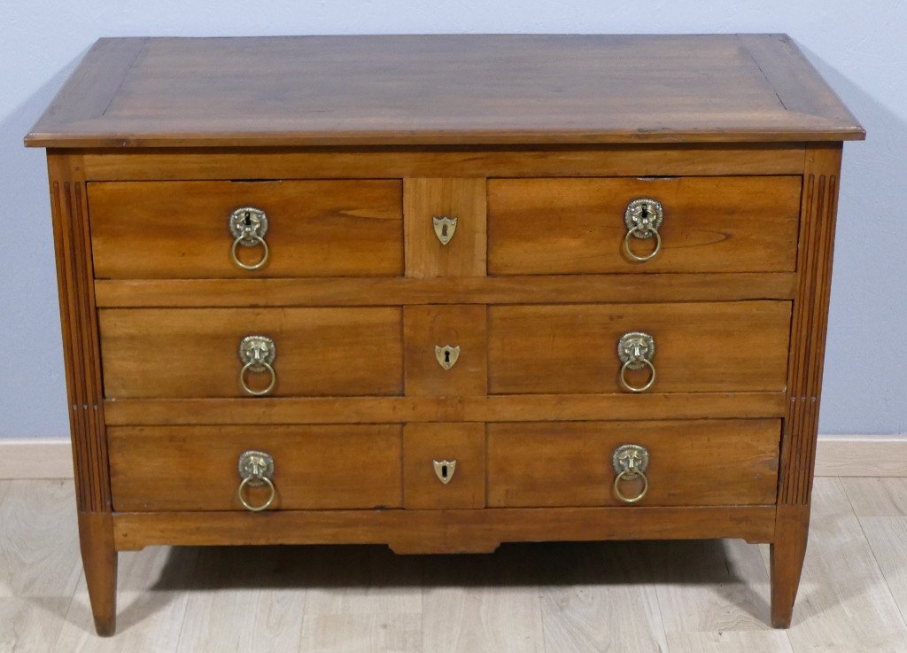 Louis XVI Provincial Commode In Walnut, 18th Century Period