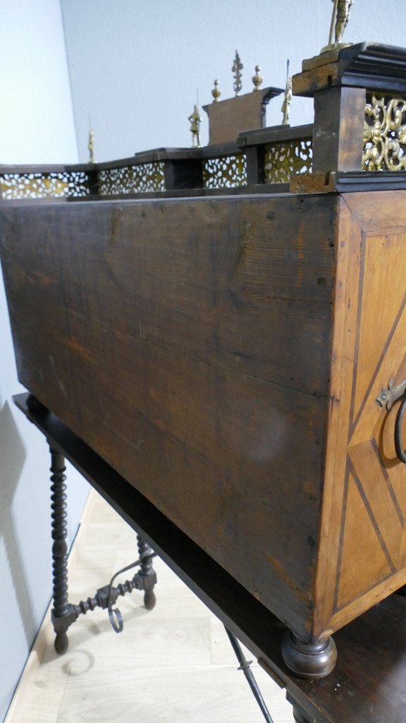 Italian Or Spanish Cabinet In The Taste Of The 17th Century In Walnut, Ebony And Tortoiseshell, XIX -photo-8