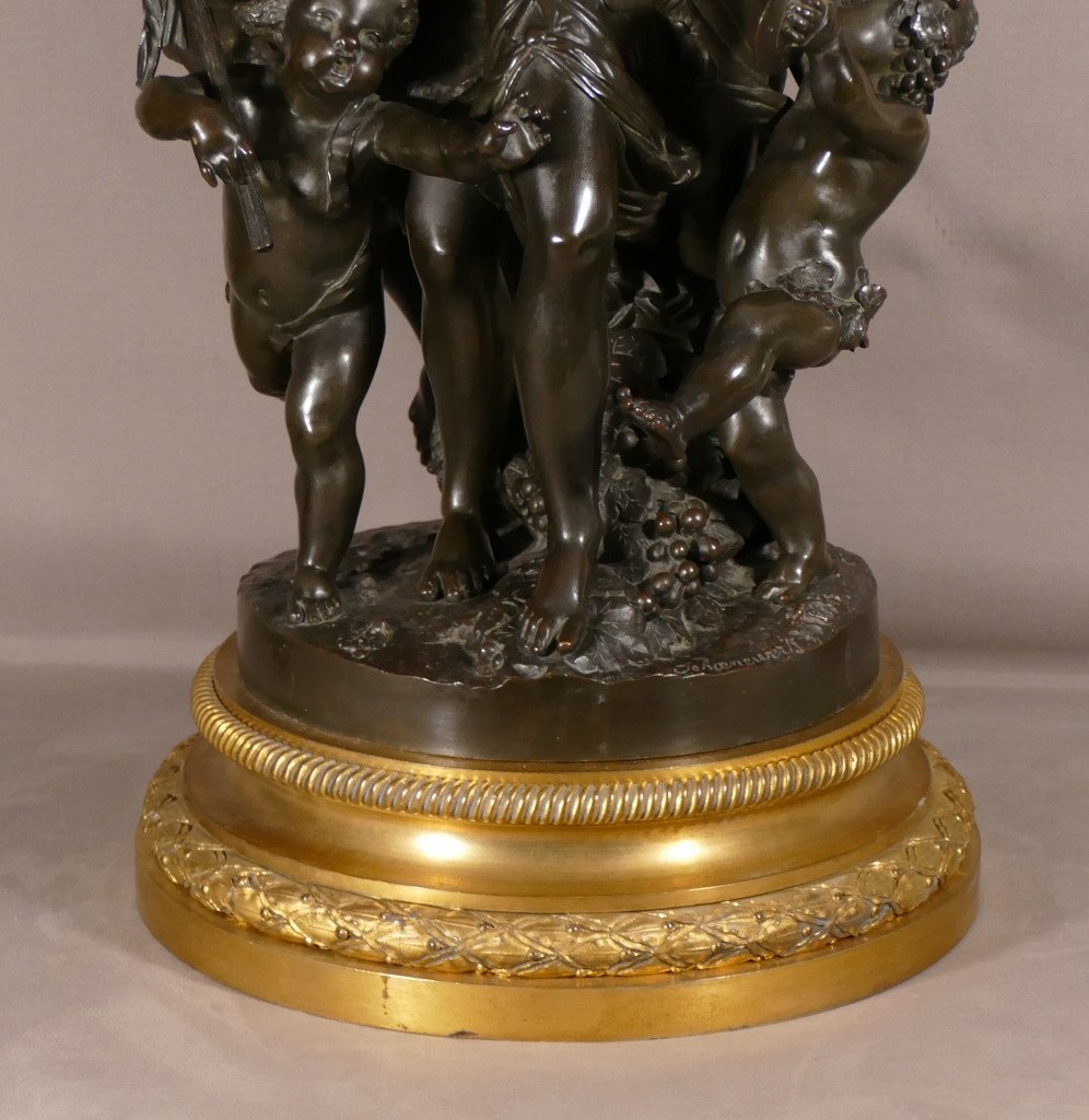 Important Bronze Group, Bacchanal Music And Dance, Schoenewerk And Delafontaine, 19th Century-photo-1