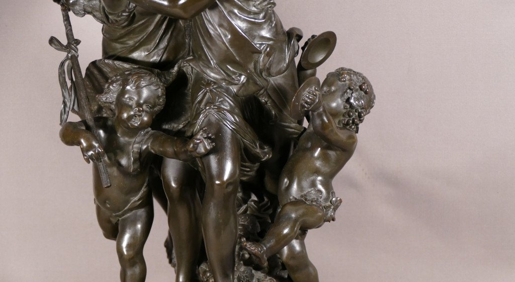 Important Bronze Group, Bacchanal Music And Dance, Schoenewerk And Delafontaine, 19th Century-photo-2