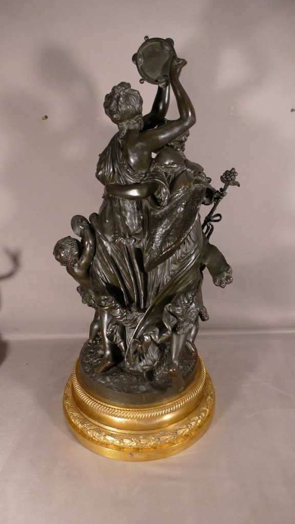 Important Bronze Group, Bacchanal Music And Dance, Schoenewerk And Delafontaine, 19th Century-photo-7