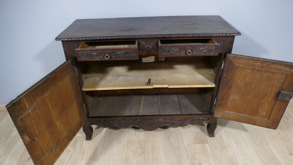 Norman Buffet Transition Louis XVI Oak Carved With Cornucopias 19th Century-photo-6