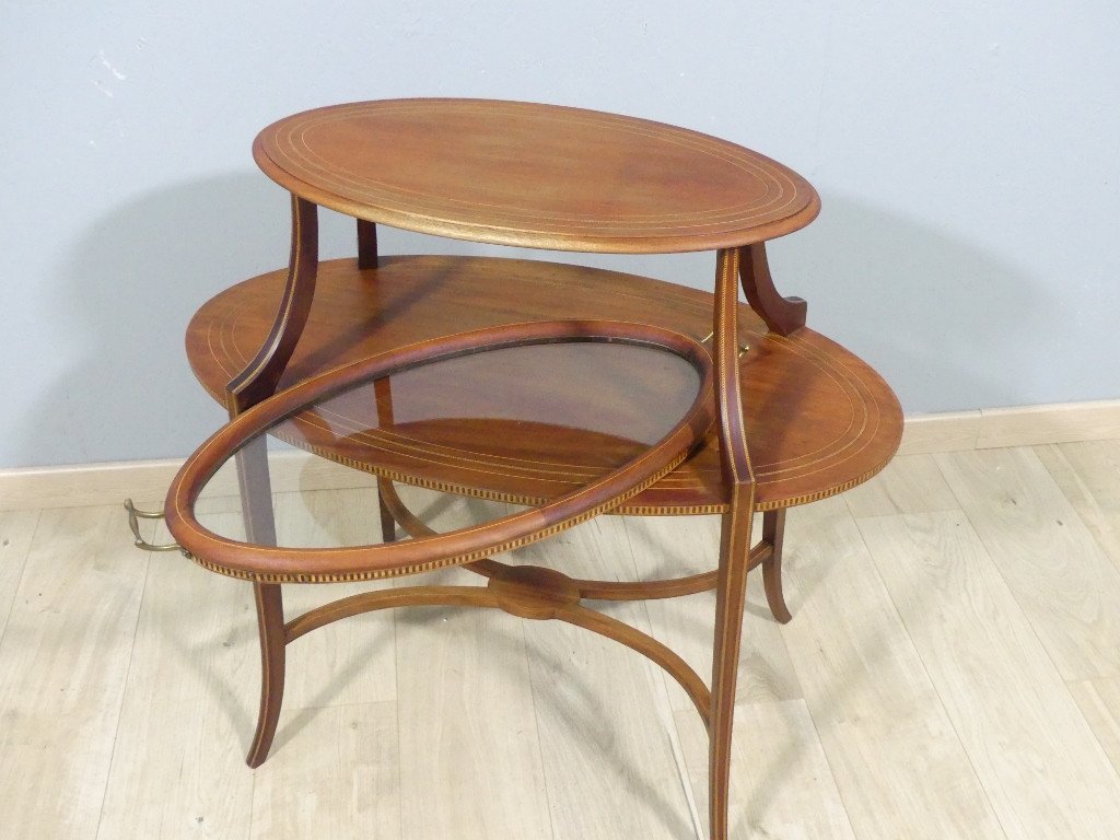 Living Room Table, Tea Or Side Table, Mahogany, England Late 19th Century-photo-2