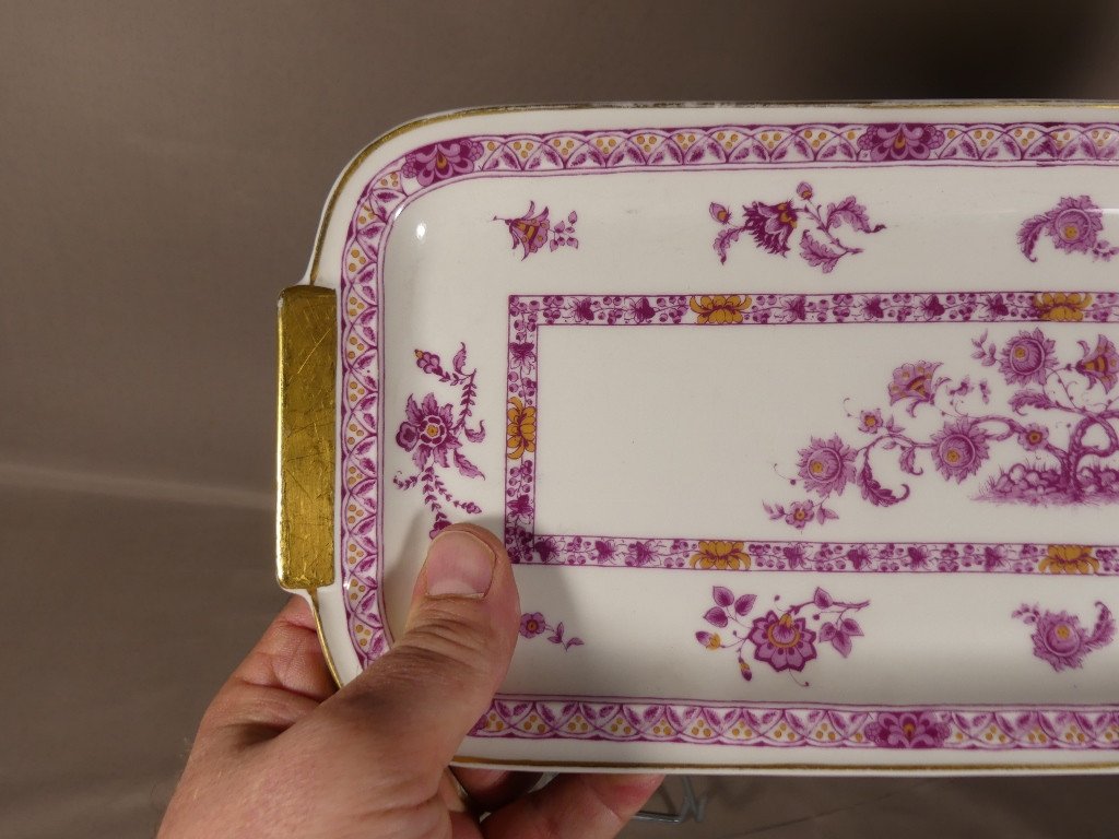 Haviland, Pink Or Purple Tree, Limoges Porcelain Cake Dish-photo-4