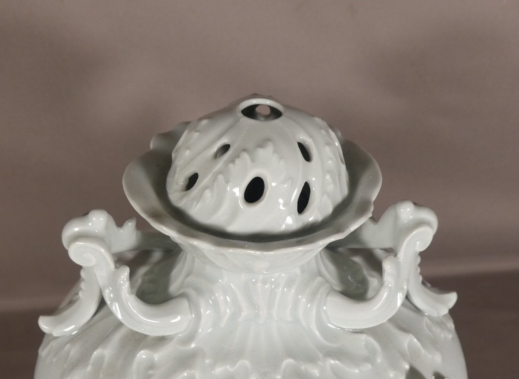 Pied De Lampe Ou Pique Fleurs En Porcelaine C&eacute;ladon, Raynaud Limoges-photo-1