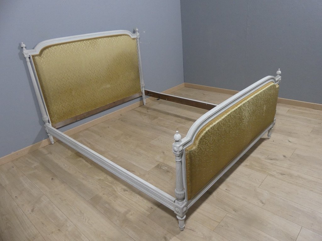 Louis XVI Bed 150 Cm Wide, Detached Columns, Mid 20th Century-photo-4