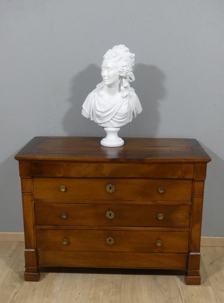 Bust Of The Countess Of Sabran After Houdon In Painted Plaster, Early 20th Century-photo-1