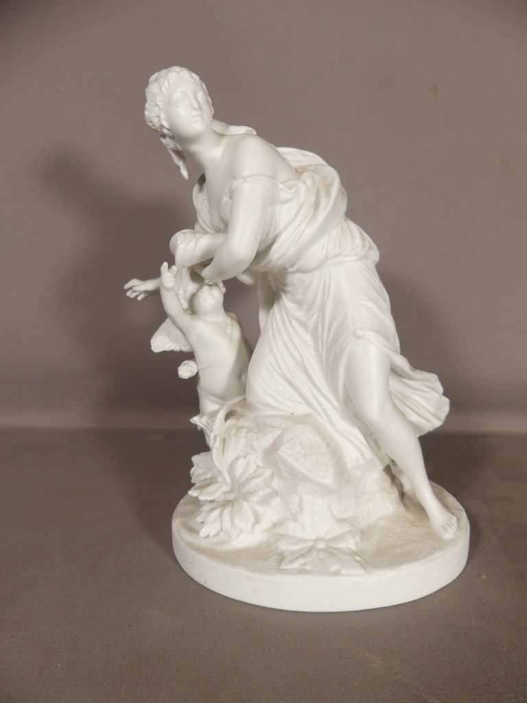 The Pleasure Stolen By Boizot, Porcelain Biscuit Sculpture, Napoleon III Period-photo-1