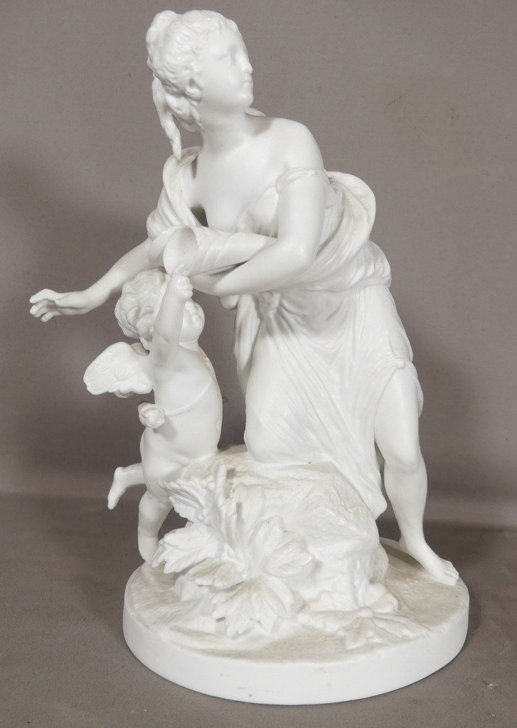 The Pleasure Stolen By Boizot, Porcelain Biscuit Sculpture, Napoleon III Period